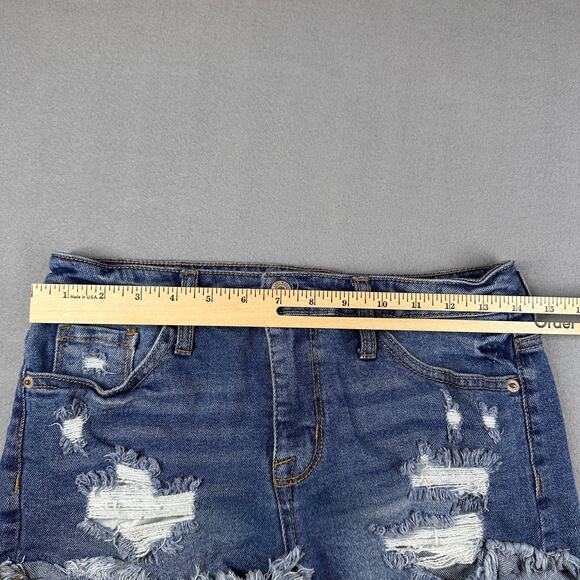 Mossimo Supply Co Jean Shorts Womens 6 High Rise Distressed Frayed Hem Denim - Picture 4 of 11